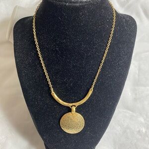 Minimalist Gold Necklace with Round Pendant